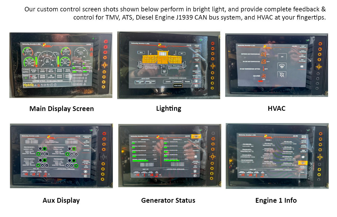 Switcher Locomotive Control Screens